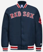 MLB Boston Red Sox 2026 Across Starter Satin Blue Varsity Jacket