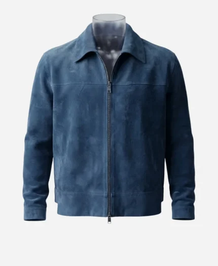 Brad Pitt San 74th San Sebastián International Festival Blue Suede Jacket