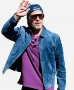 Brad Pitt San Sebastián Festival Blue Suede Jacket