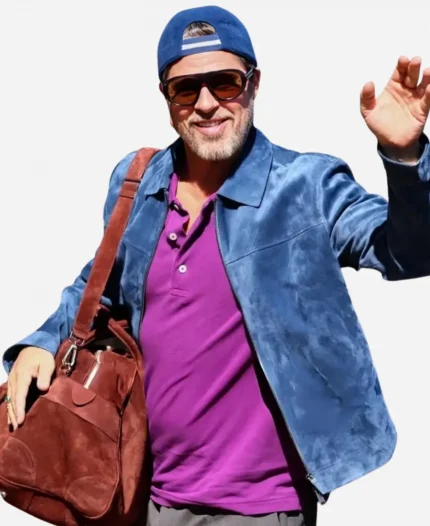 Brad Pitt San 74th San Sebastián International 2026 Festival Blue Suede Jacket