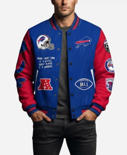 Buffalo Bills NFL 2026 Conquer Every Field Varsity Jacket