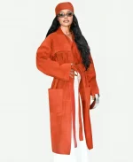 Calvin Klein SS27 New York Fashion Week Teyana Taylor Red Trench Coat