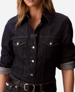 Sadie Sink 2026 Blue Denim Trucker Shirt