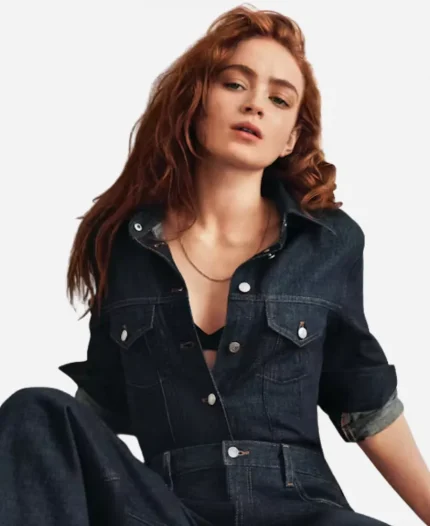 Sadie Sink Denim Trucker Shirt