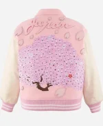 Chris Brown R&B Tour 2026 Mononoke Made Sakura Embroidered Varsity Jacket