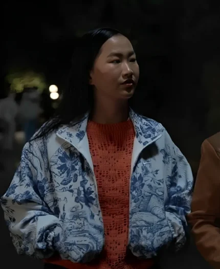 Christine Chun Ted Lasso S04 White & Blue Floral Track Jacket