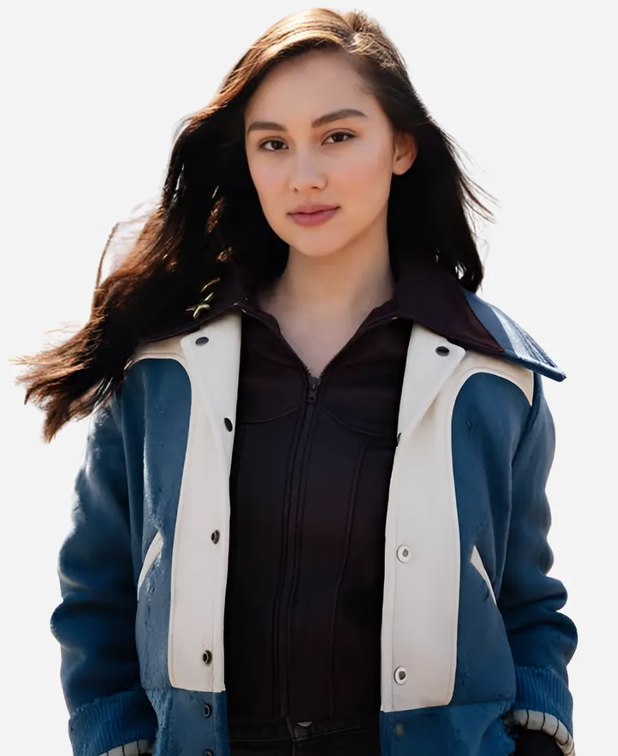 Coach Lola Tung Campaign Varsity Jacket Coach Lola Tung Campaign 2026 Blue & White Wool Varsity Jacket