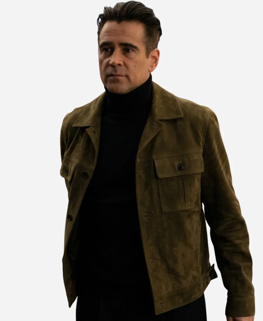 Colin Farrell Patient Zero Suede Jacket Colin Farrell Patient Zero 2026 Suede Leather Jacket