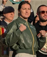 Croke Park Katie Taylor Green Leather Jacket