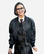 Demi Moore New York Fashion Week 2026 Satin Jacket