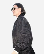 Demi Moore New York Fashion Week 2026 Satin Black Jacket