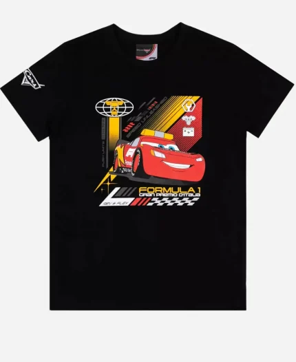  Disney and Pixar’s Cars 2026 Formula 1 Lightning McQueen Black T-Shirt