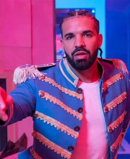 Drake X FOMO Cheetah Print Blue Jacket