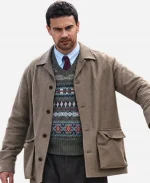 Eddie Horniman The Gentlemen Season 02 Theo James Brown Wool Coat