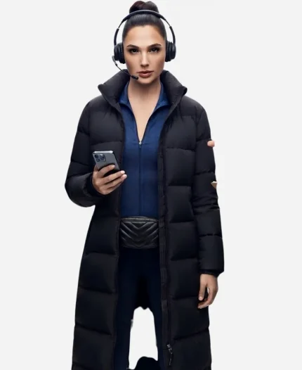 Gal Gadot The Runner 2026 Maia Marten Black Puffer Coat