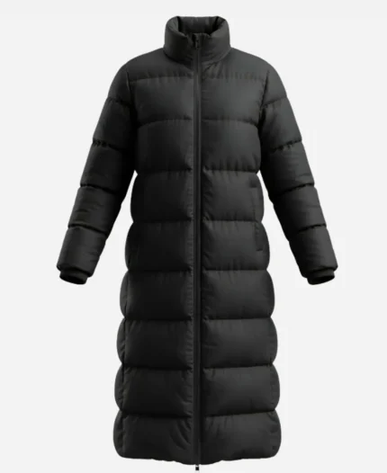 Gal Gadot The Runner 2026 Black Puffer Coat