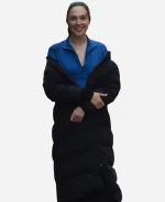 The Runner 2026 Gal Gadot Black Puffer Long Coat