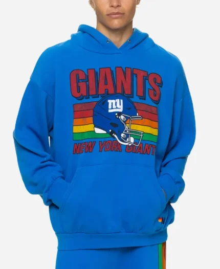 NFL New York Giants Aviator Nation Royal Relaxed Tri-Blend Hoodie