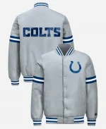  NFL Indianapolis Colts Courtside Starter Grey Satin Varsity Jacket