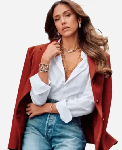 Jessica Alba New York Red Blazer