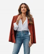 Jessica Alba New York 2026 Red Blazer