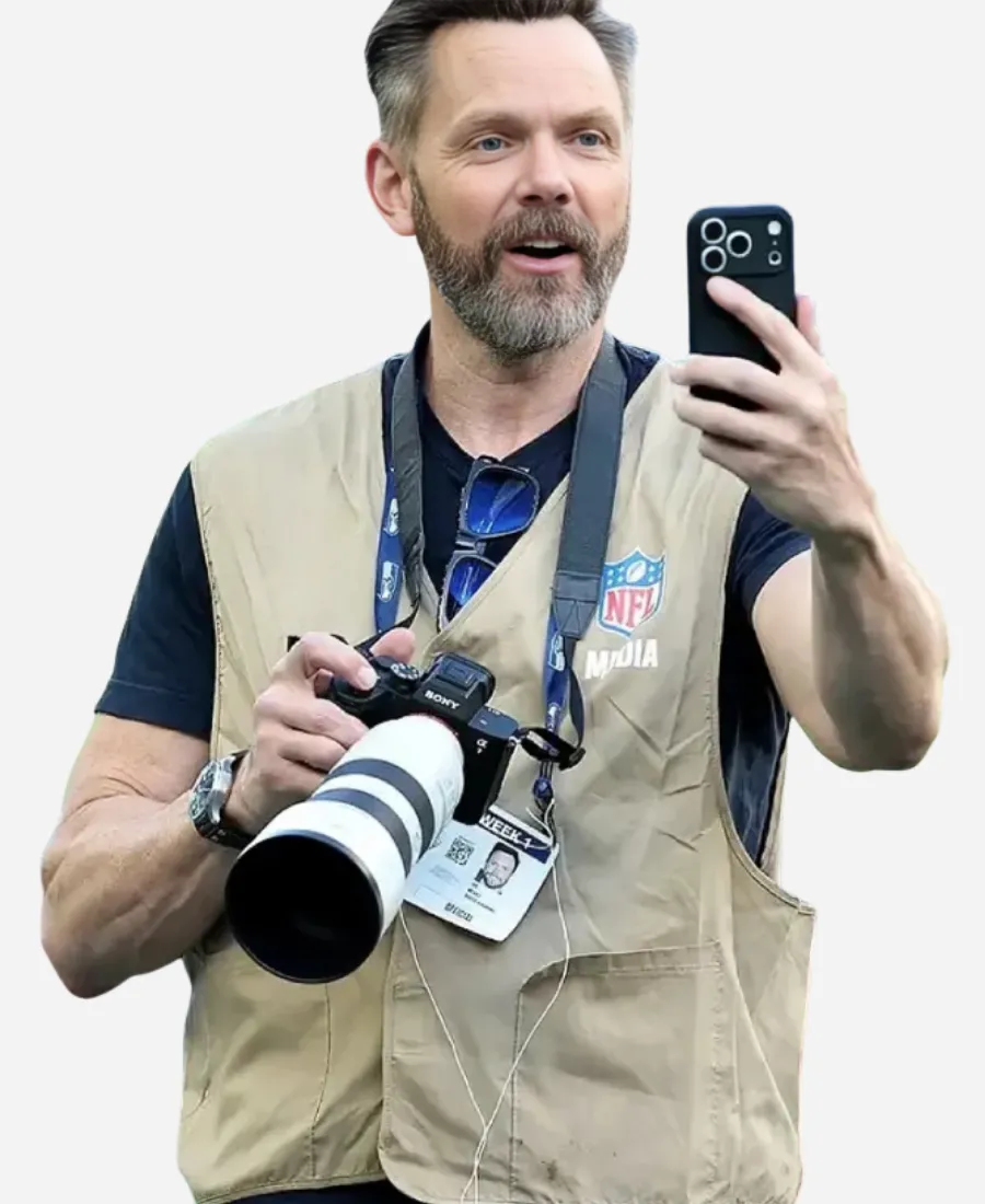 Joel McHale NFL Media Vest National Football League NFL Joel McHale Media Beige Vest