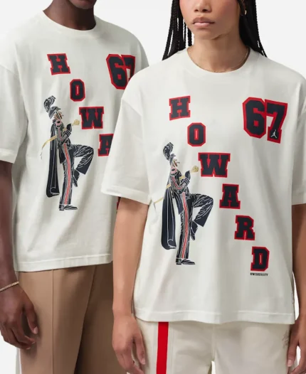 Howard University x Jordan Flight Basketball Oversized White T-Shirt