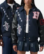 Howard University x Jordan Flight Navy Blue & Black Varsity Jacket