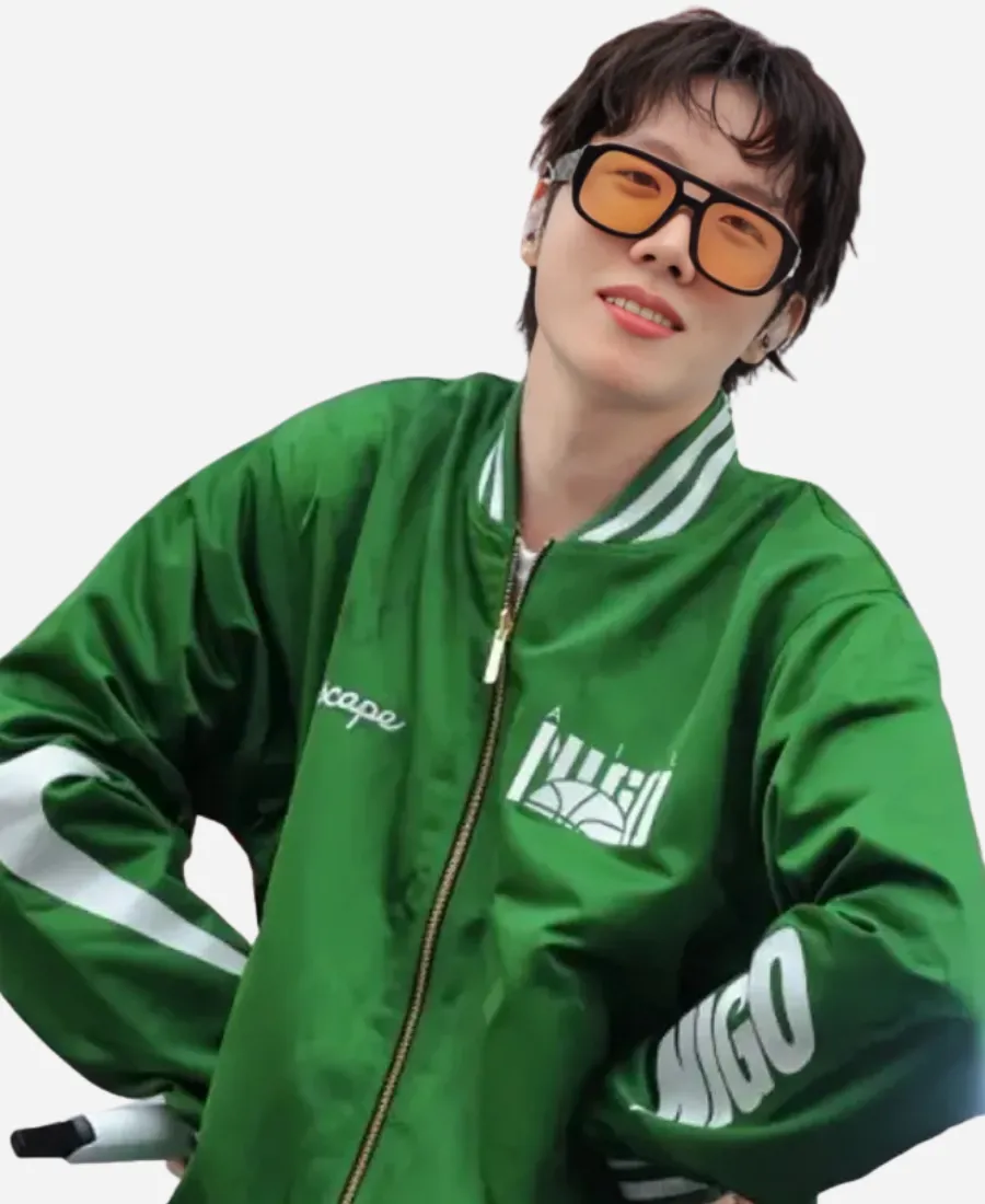 Jung Hoseok BTS J-hope Nike x NIGO Coach Bomber Jacket BTS Jung Hoseok Nike Green Coach Jacket