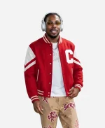 Justin Jefferson Soldier 2026 Field Arrival Red & White Wool Varsity Jacket