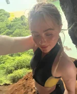 Sara McKenna The Devil’s Mouth 2026 Kathryn Newton Black & Yellow Cropped Vest