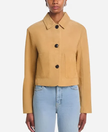 Carol’s Laenne S02 Kristen Johnston Tan Suede Cropped Jacket