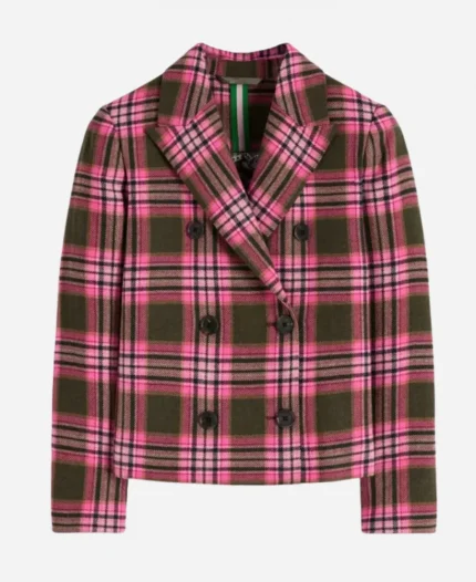Carol’s Leanne S02 Kristen Johnston Pink & Green Plaid Blazer