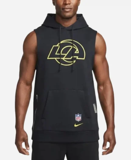 Los Angeles Rams 2026 Nike Rivalries Sideline Sleeveless Navy Blue Hoodie