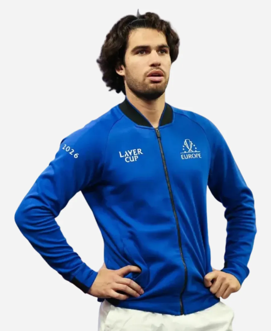 Laver Cup Carlos Alcaraz Europe Jacket Laver Cup 2026 Europe Team Carlos Alcaraz Full-Zip Royal Blue Jacket