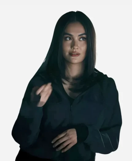 Lila Hoth Reacher S04 Agnez Mo Black Fleece Hooded Jacket