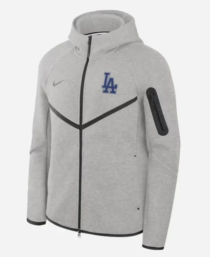 Nike Dodgers 2026 Tech Fleece Windrunner Grey Hooded Jacket