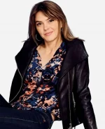 Alex Tv Series Love Finds You 2026 Aimee Teegarden Leather Jacket
