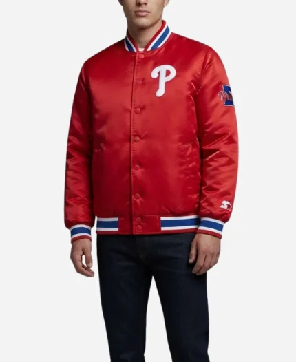 MLB Philadelphia Phillies 2026 Game Day Red Varsity Jacket