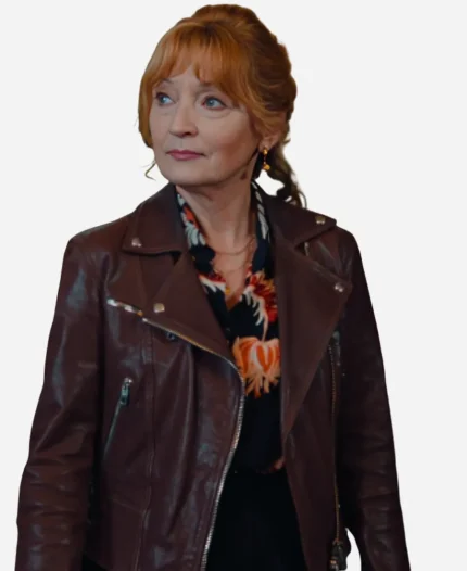 Marble Hall Murders Season 01 Lesley Manville Leather Jacket