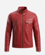 Matpat Authorized Signature Red Leather Jacket