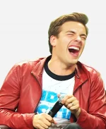 Matpat Authorized Signature Red Real Leather Jacket