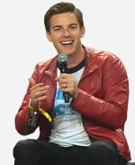 Matpat Red Real Leather Jacket