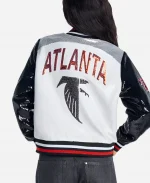 NFL Atlanta Falcons 2026 The Wild Collective White Sequin Bomber Jacket