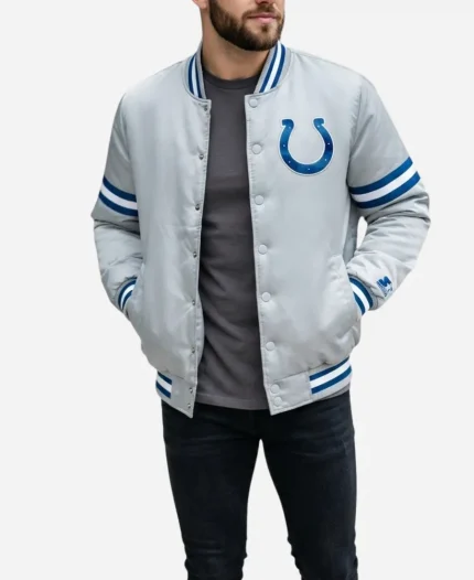  NFL Indianapolis Colts 2026 Courtside Starter Satin Varsity Jacket