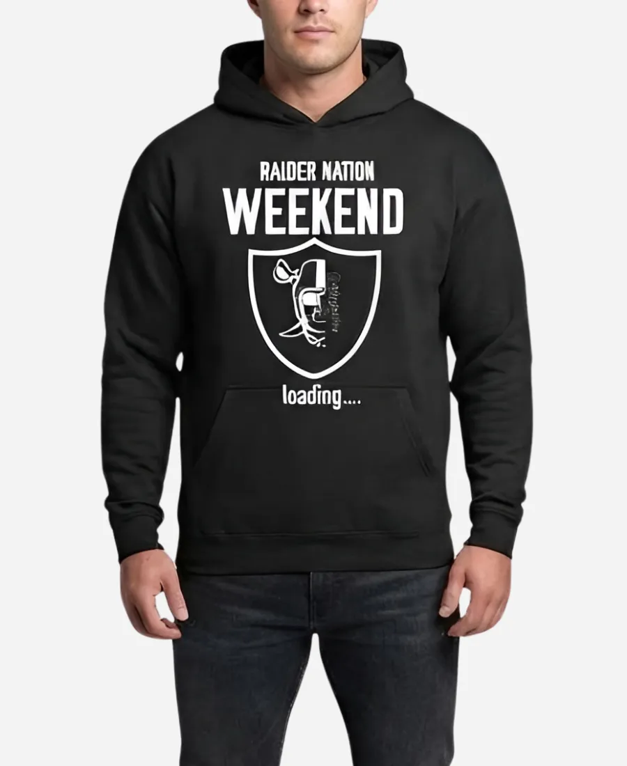 NFL Las Vegas Raiders 2026 Raider Nation Weekend Loading Black Graphic Hoodie NFL Las Vegas Raiders 2026 Raider Nation Weekend Loading Graphic Hoodie