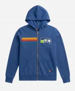 NFL Seattle Seahawks Aviator 2026 Nation College Navy Blue Tri-Blend Full-Zip Hoodie
