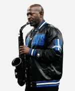 NFL Team Mike Phillips Detroit Lions 2026 Black Satin Varsity Jacket