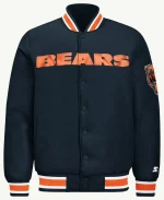 NFL Team Starter Chicago Bears Across Satin Varsity Jacket
