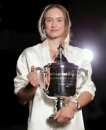 NYC Elena Rybakina US Open Tennis Champion White Suit